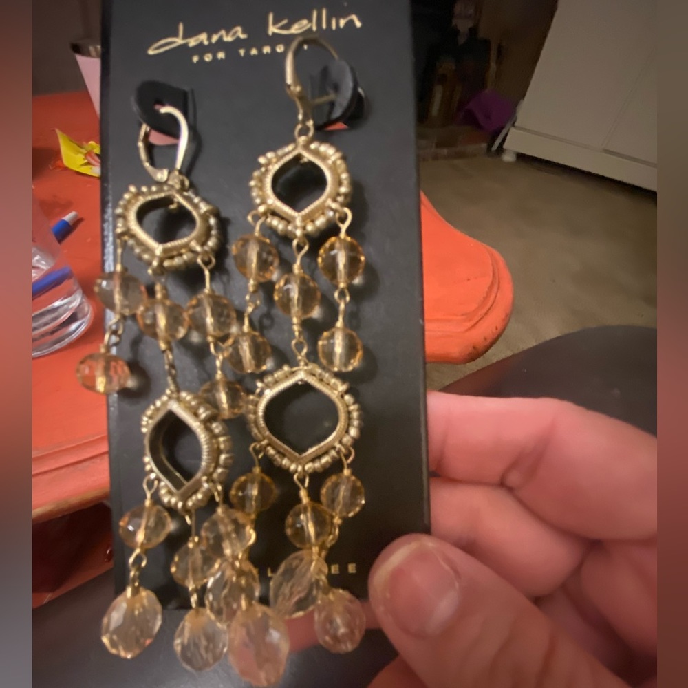 Dana Kellin new with tags Amber color earrings